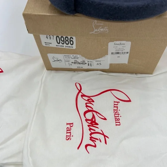 Men’s Christian Louboutin BIZZU cross strap, Terry cloth slide size 45 - Picture 4 of 11